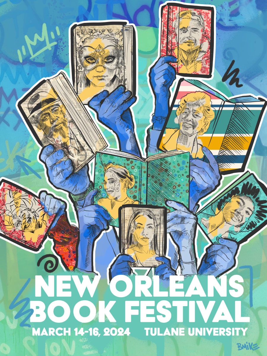 2024 New Orleans Book Festival Poster by BMike New Orleans Book