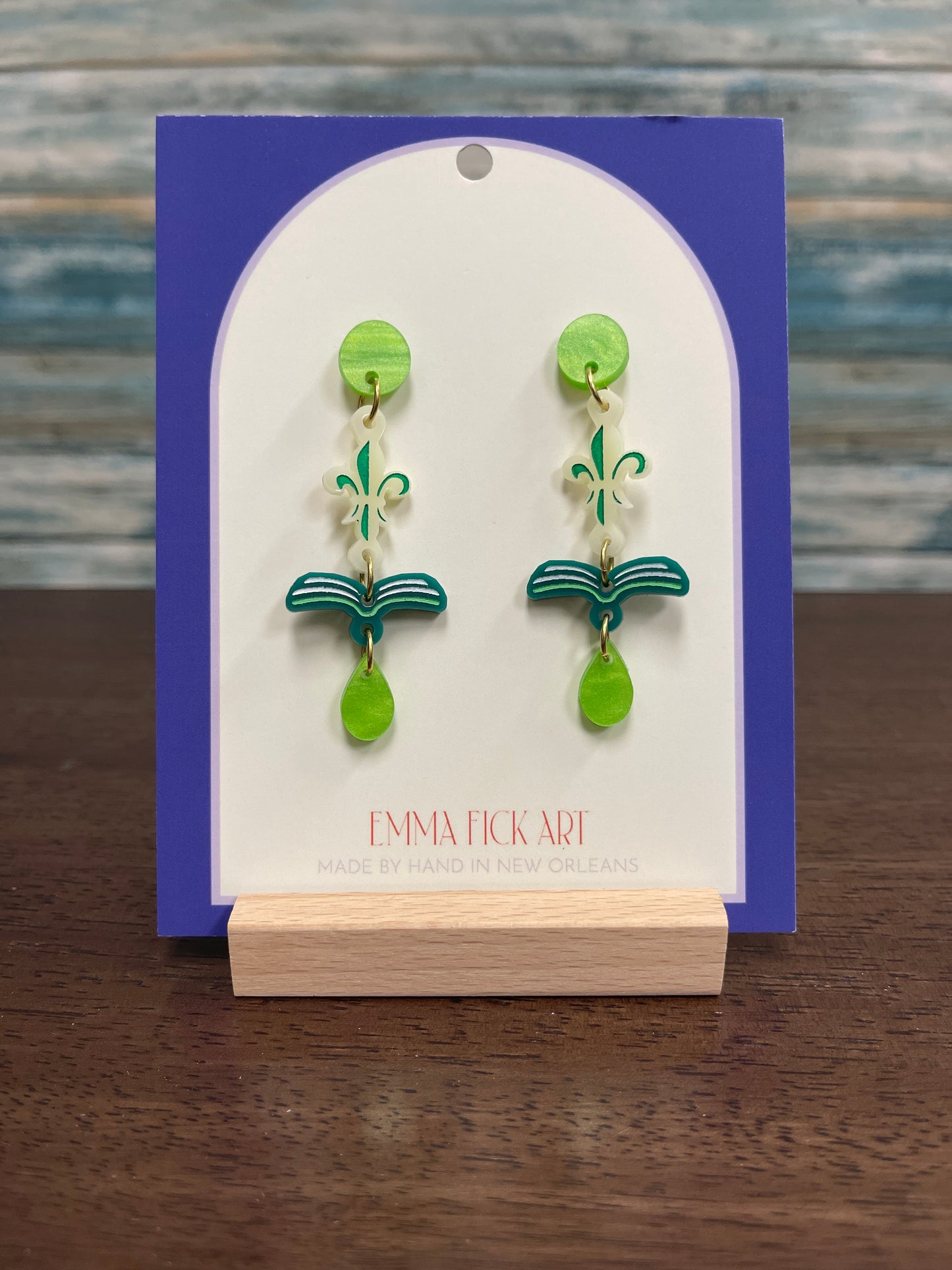 Book De Lis Earrings by Emma Fick