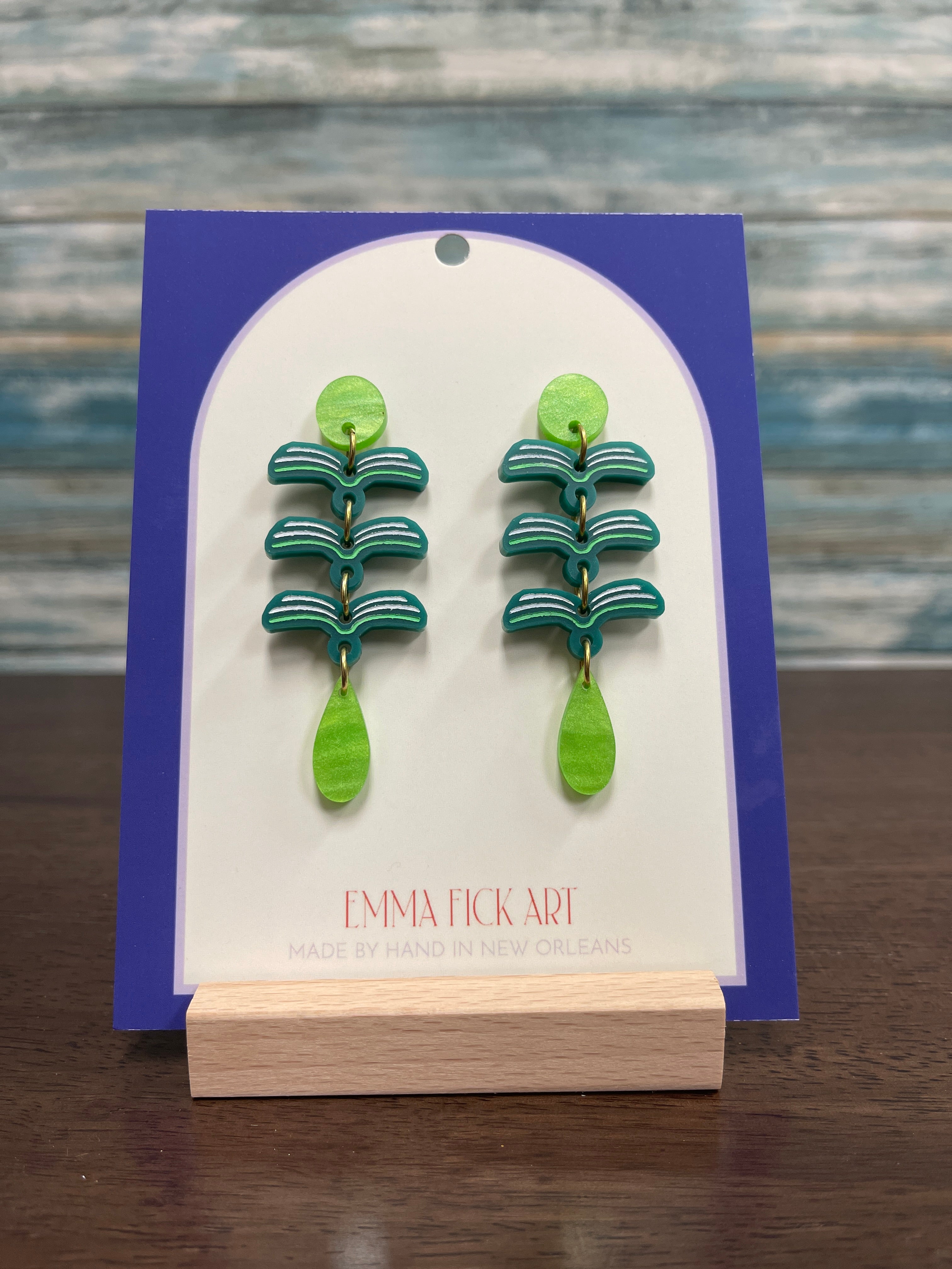 Triple Book Earrings by Emma Fick