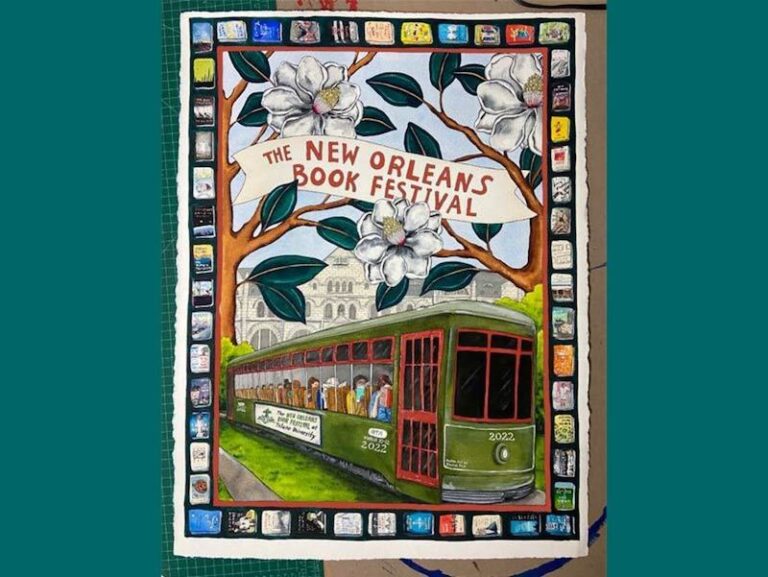 2022 New Orleans Book Festival Poster by Emma Fick