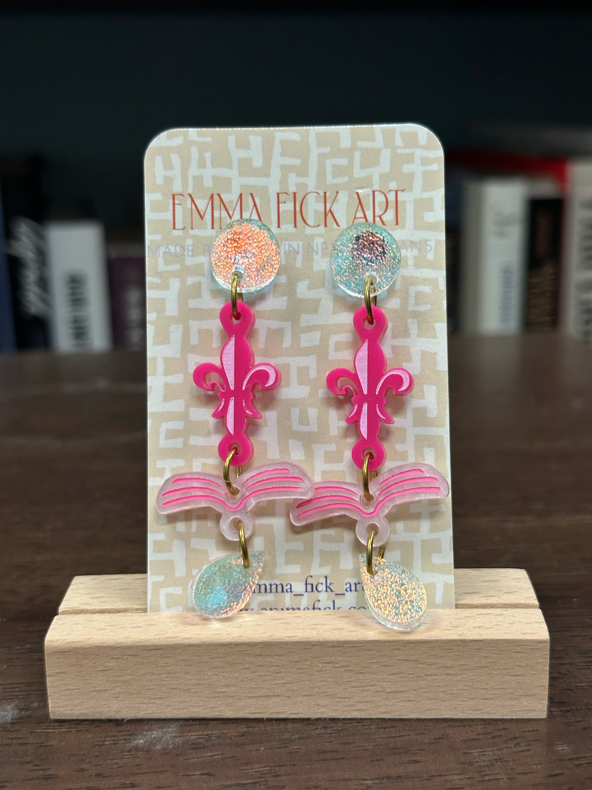 Book De Lis Earrings by Emma Fick