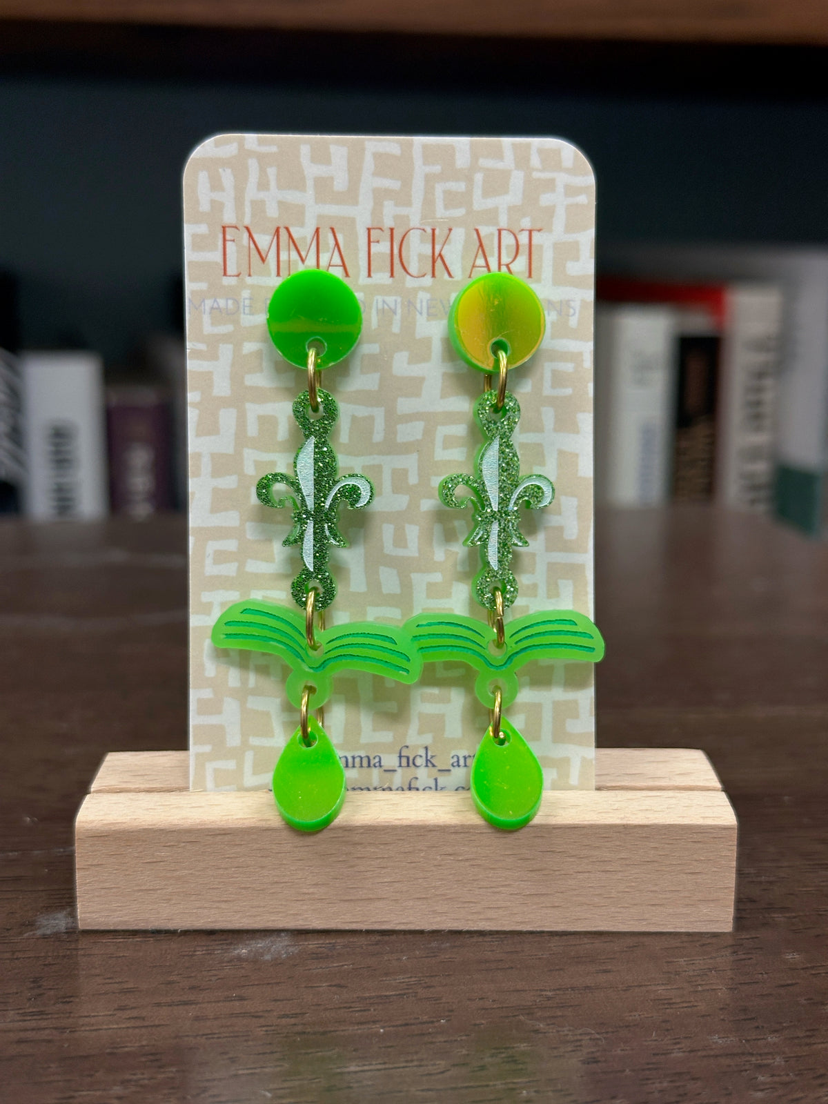 Book De Lis Earrings by Emma Fick
