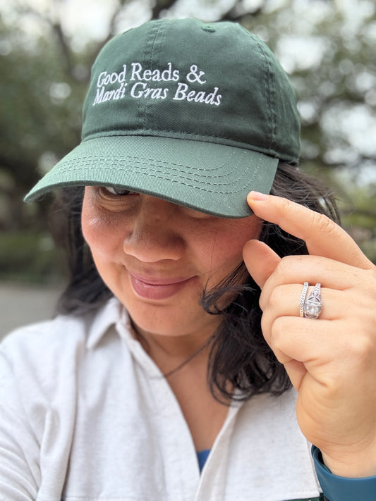 Good Reads & Mardi Gras Beads Hat